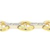 Image 3 : NEW 7" 14K Yellow Gold Buckle & Pave Round Diamond White Gold Bar Link Bracelet