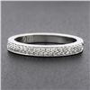 Image 2 : Classic 18k White Gold 0.15 ctw Round Pave Diamond Dual Row Wedding Band Ring