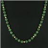 Image 4 : Vintage 29" Round Nephrite Jade Bead Strand Necklace w/ 14k Gold Balls & Clasp