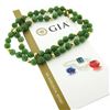 Image 7 : Vintage 29" Round Nephrite Jade Bead Strand Necklace w/ 14k Gold Balls & Clasp