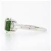 Image 5 : 14K White Gold 3.04 ctw Cushion Green Chrome Tourmaline w/ Diamond Accent Ring