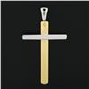 Image 4 : Estate Unisex Classic 18k Yellow & White Gold High Polished Large Cross Pendant