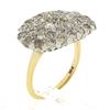 Image 9 : Vintage Victorian Revival 14K Gold Pave White & Champagne Diamond Platter Ring