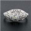Image 2 : Antique Art Deco 18k Gold Dome Filigree Engraved 0.52 ctw European Diamond Ring