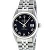 Image 2 : Rolex Mens Stainless Steel Black Roman Datejust 36MM Wriswatch Datejust