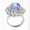 Image 8 : Platinum Handmade GIA Ceylon NO HEAT Oval Sapphire & Marquise Diamond Halo Ring