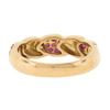 Image 4 : 18K Rose Gold Polished & 0.36 ctw Round Brilliant Pave Set Ruby Section Band Rin