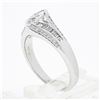 Image 9 : 14k White Gold 1.37 ctw Marquise Solitaire Baguette Round Diamond Engagement Rin