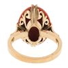 Image 8 : Vintage 14k Yellow Gold GIA Oval Cabochon Salmon Orange Coral Solitaire Ring
