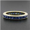 Image 2 : Vintage 18k Gold 3 ctw GIA French Square Cut Sapphire Channel Eternity Band Ring