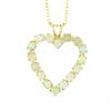 Image 2 : Vintage 14K Yellow Gold Round Cabochon Prong Opal Open Heart Pendant Necklace