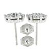 Image 4 : New 14k White Gold 0.55 ctw Round Brilliant Prong Diamond Cluster Stud Earrings