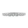 Image 4 : 14k White Gold 0.17 ctw Round Diamond Square & Marquise Milgrain Frames Band Rin