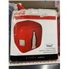 Image 2 : Coca-Cola Heritage Portable 12 Can Mini Fridge Retro Compact Thermoelectric Beverage Cooler for Home