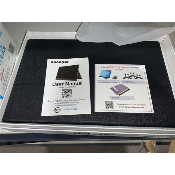 Cocopar Portable Monitor 15.6 Inch 1080P Travel Monitor with Speaker HDMI Dual USB-C Portable Monito