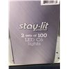 Image 2 : Sylvania Stay-Lit 2 sets of 100 LED C6 Lights, Warm White 33ft x 2