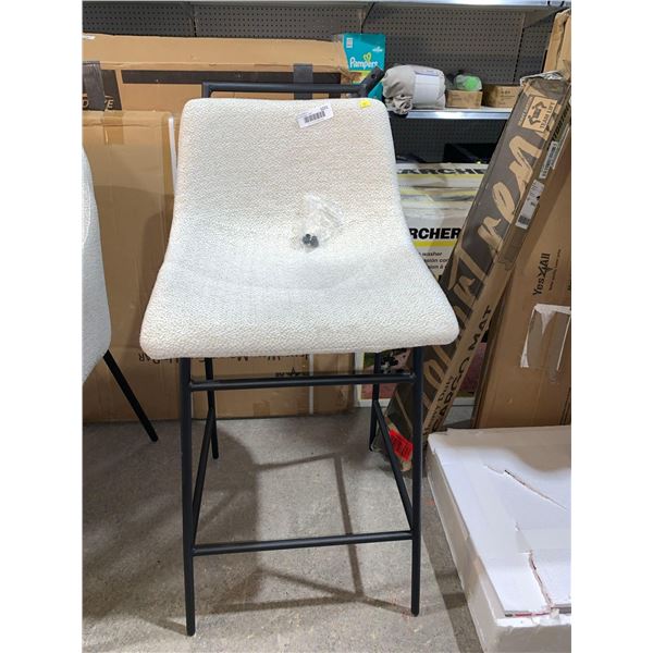 Upholstered Bar Style Chair With Black Metal Legs