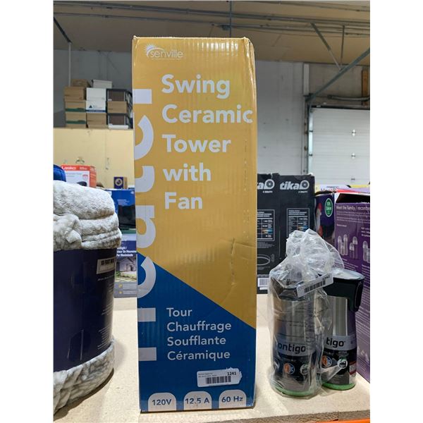 Senville 1500W Space Heater for Indoor Use, Electric, Ceramic, Remote, Digital Thermostat, Overheat 