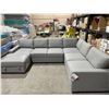 Image 1 : Thomasville Convertible Fabric Sectional with Storage Chaise