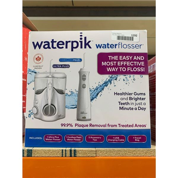 Waterpik Waterflosser Cordless Pearl Ultra Plus- flosser, travel bag, 5 accessory tips and USB Charg