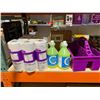 Image 1 : Lot of Assorted Cleaning Supplies and Carrier- Compliments All Purpose Household Ammonia (2 x 1. 8L)