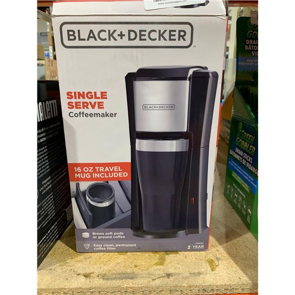 Black & Decker Single Serve Coffeemaker 16oz Travel Mug Included