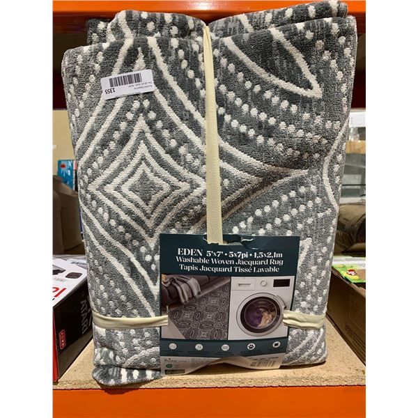 Eden 5ft x 7ft Washable Woven Jacquard Rug