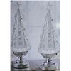 Image 1 : Lighted Glitter Trees with White and Color Changing LED Lights 2ct