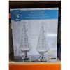 Image 2 : Lighted Glitter Trees with White and Color Changing LED Lights 2ct