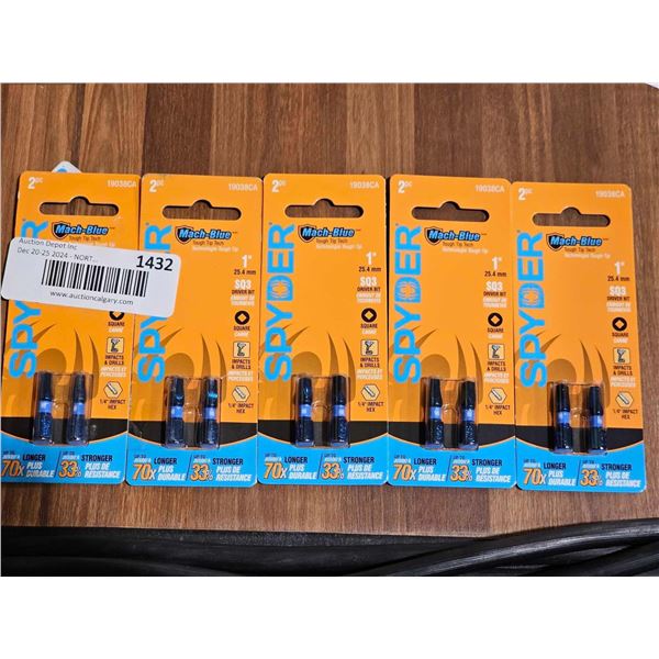 Spyder Mach-Blue 1in Driver Bit Square for Impacts and Drills (2 x 5)