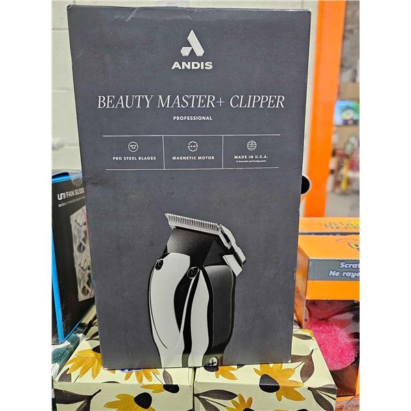 Andis Beauty Master Plus Adjustable Blade Hair Cutting Clipper, Attachment Combs and Case