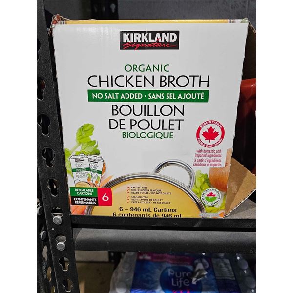 Kirkland Organic Chicken Broth, no salt added (6 x 946ml)