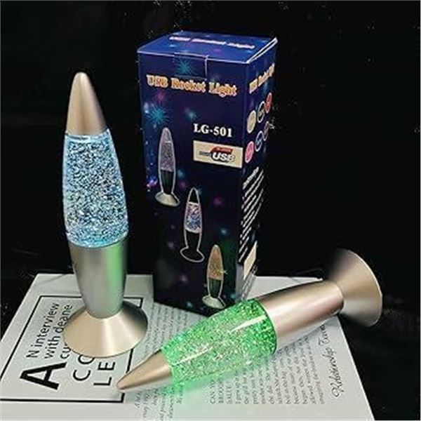 7" USB Rocket Lava Light Color Changing - LG-501 Lot of 3