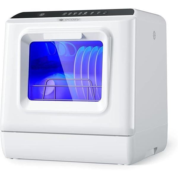 ecozy Portable Dishwasher Countertop, Mini Dishwasher with a Built-in 5L Water Tank, No Hookup Neede
