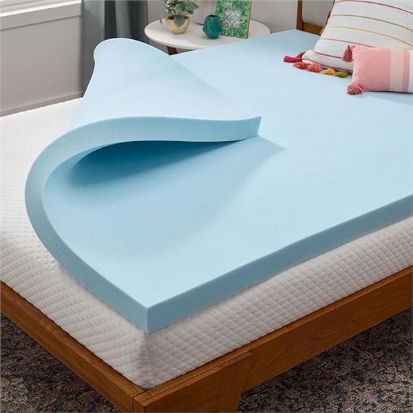 Linenspa 3 Inch Memory Foam Mattress Topper, Gel Infused Queen Mattress Topper