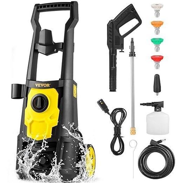 VEVOR Electric Pressure Washer, 2000 PSI, Max. 1.76 GPM Power Washer w/ 30 ft Hose, 5 Quick Connect 