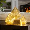 Image 1 : Evergreen LED Glass Riandrops Gold Crackle Finish