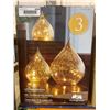 Image 2 : Evergreen LED Glass Riandrops Gold Crackle Finish