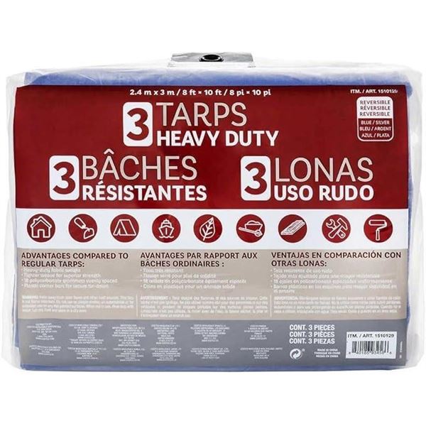 Super Heavy Duty Tarps 3 in 1 8 x 10 feet
