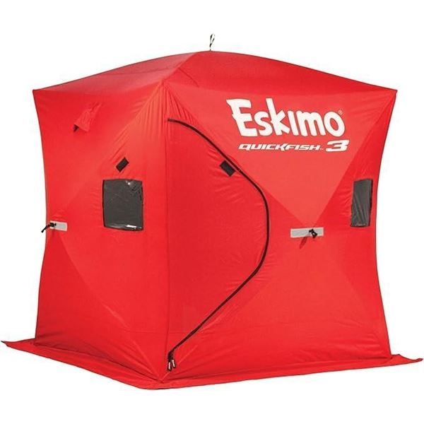 Eskimo 69143 Quickfish 3 Pop-Up Portable Hub-Style Ice Fishing Shelter, 34 Square Feet of Fishable A