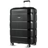 Image 1 : LUGGEX Checked Luggage with Wheels, PP Lightweight Expandable Medium Suitcases for Travelling