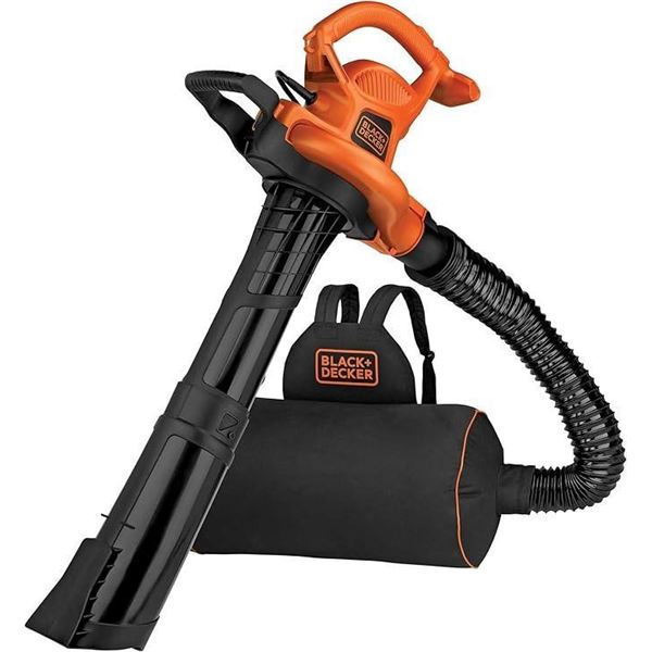 BLACK+DECKER Leaf Blower Vacuum Back Pack and Mulcher, Power Boost up to 250 MPH, 400 CFM, Corded