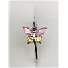 Image 4 : Ladies Pink Topaz & Citrine Gemstone Butterfly ring .999 SIlver