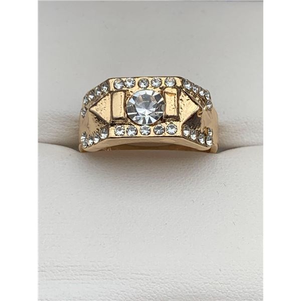 Gents 14K GP Multistone Sculpted Dress Ring