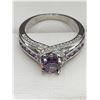 Image 4 : Crossing Hearts .40 Carat Brilliant Cut Amethyst Solitaire Ring