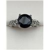 Image 2 : NEW Silver 1.0 Carat Black Brilliant rounbd cut solitaire ring