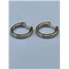 Image 2 : Bezel Set multi stone silver hoop earings