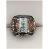 Image 4 : Gents .925 Silver Aqua Topaz Copper Inset dress ring