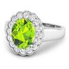 Image 2 : 14KT White Gold 2.3ctw Peridot and Diamond Ring