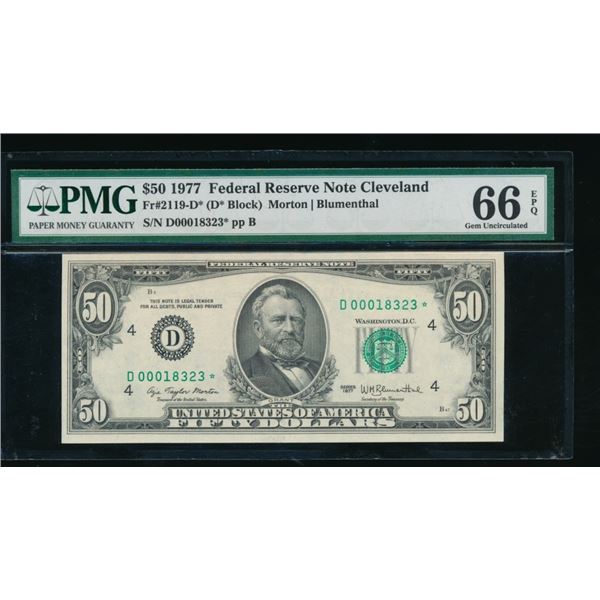 1977 $50 STAR Cleveland FRN PMG 66EPQ